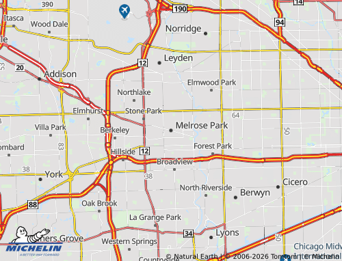 Mappa MICHELIN Melrose Park - ViaMichelin
