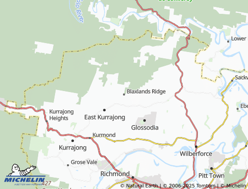 MICHELIN-Landkarte Blaxlands Ridge - ViaMichelin