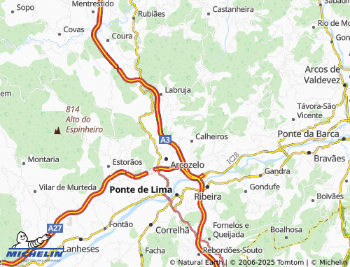 Kaart MICHELIN Caminho Novo - ViaMichelin