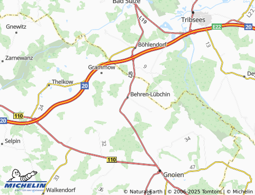 Mapa MICHELIN Behren-Lübchin - ViaMichelin