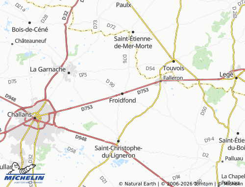 MICHELIN Froidfond map - ViaMichelin