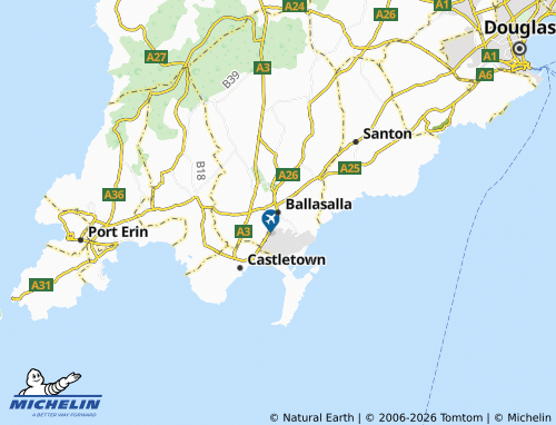 Carte MICHELIN Ballasalla - ViaMichelin