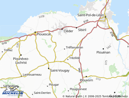 MICHELIN Tréflaouénan map - ViaMichelin