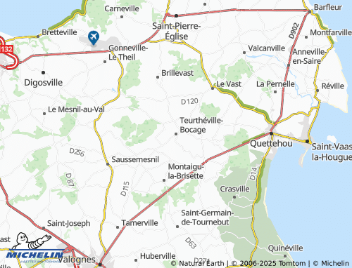 MICHELIN-Landkarte Teurthéville-Bocage - ViaMichelin