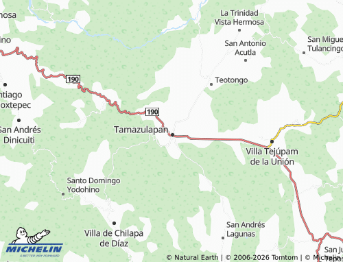 Kaart MICHELIN Villa de Tamazulapam del Progreso - ViaMichelin