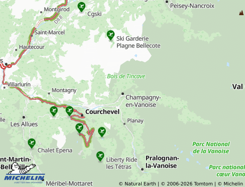 Carte MICHELIN Champagny-en-Vanoise - ViaMichelin
