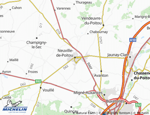 Mapa MICHELIN Neuville-de-Poitou - ViaMichelin
