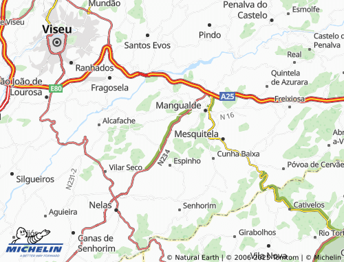 MICHELIN Pinheiro de Baixo map - ViaMichelin
