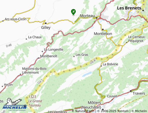 MICHELIN Les Gras map - ViaMichelin