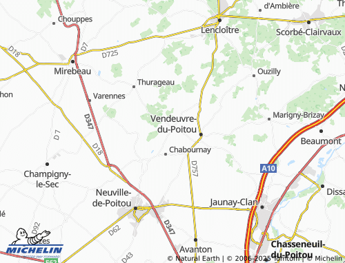 MICHELIN Cheneché map - ViaMichelin