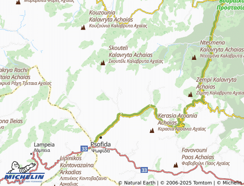 Carte MICHELIN Kerasia Aroanias - ViaMichelin