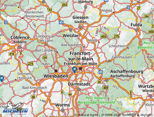 MICHELIN Hochtaunuskreis map - ViaMichelin