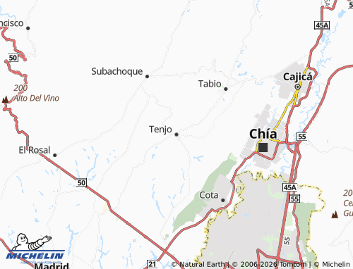 MICHELIN Tenjo map - ViaMichelin
