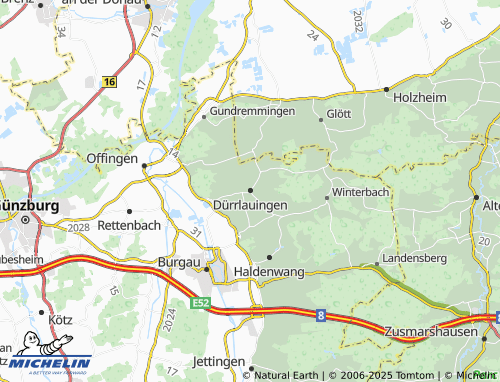 MICHELIN Dürrlauingen map - ViaMichelin