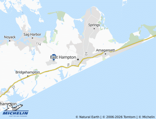 Kaart MICHELIN East Hampton - ViaMichelin