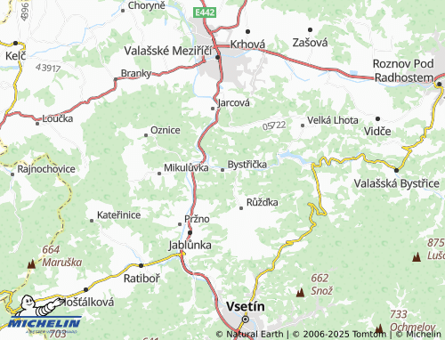 MICHELIN Bystřička map - ViaMichelin
