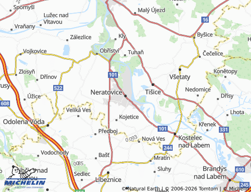 Kaart MICHELIN Neratovice - ViaMichelin