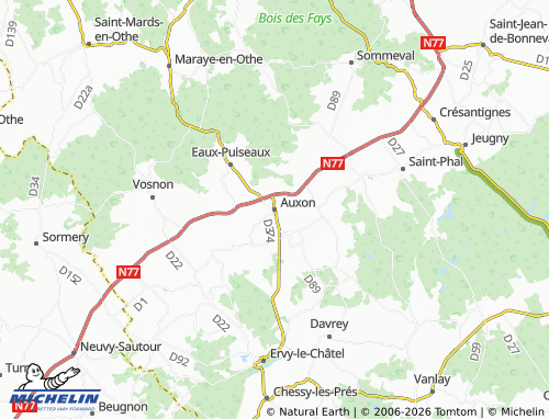 Mappa MICHELIN Auxon - ViaMichelin