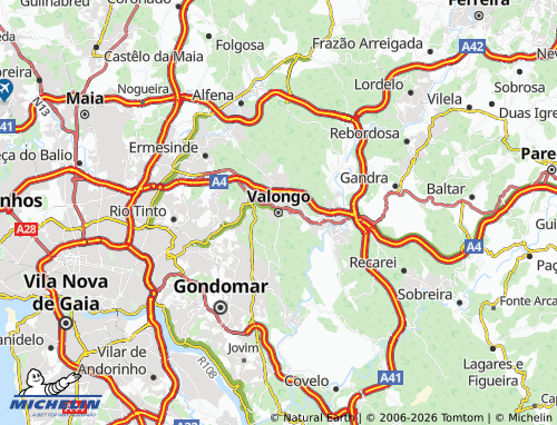 MICHELIN Valongo map - ViaMichelin