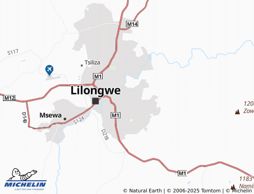 MICHELIN-Landkarte Lilongwe Area 7 - ViaMichelin