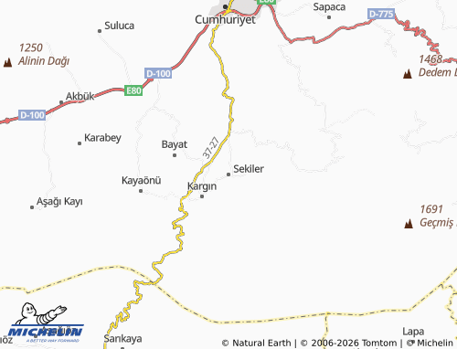 MICHELIN Sekiler map - ViaMichelin
