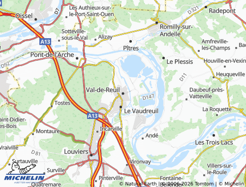 MICHELIN Val-de-Reuil map - ViaMichelin