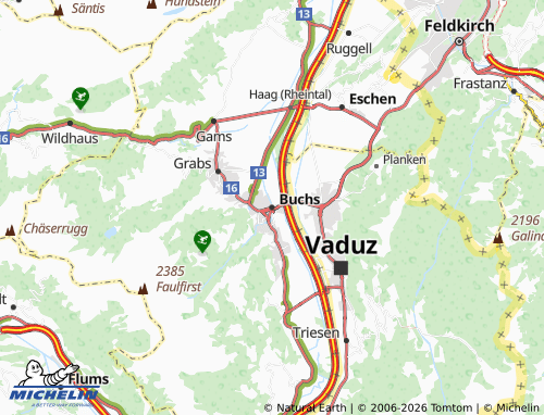 Carte MICHELIN Buchs - ViaMichelin