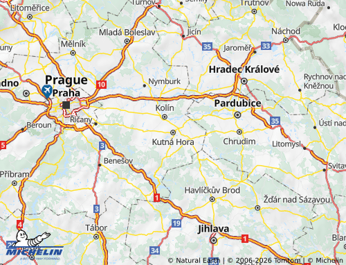Mapa MICHELIN Kutná Hora - ViaMichelin