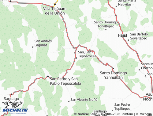 Mappa MICHELIN San Juan Teposcolula - ViaMichelin