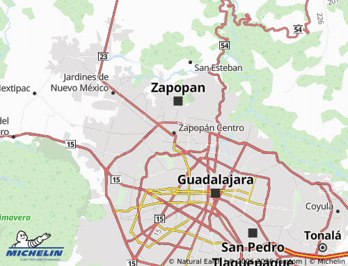 MICHELIN Zapopán Centro map - ViaMichelin
