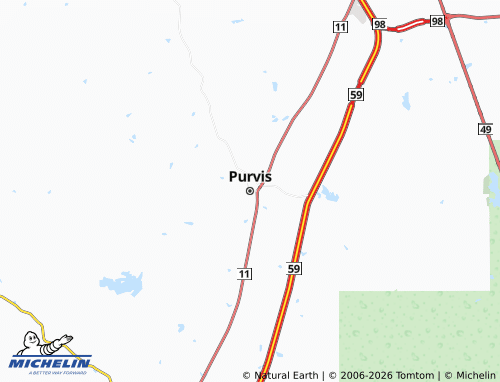 Mapa MICHELIN Purvis - ViaMichelin