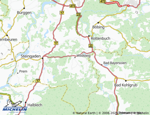 MICHELIN Wildsteig map - ViaMichelin