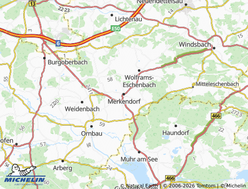MICHELIN Merkendorf map - ViaMichelin