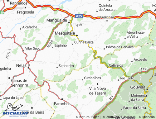 MICHELIN Abrunhosa do Mato map - ViaMichelin