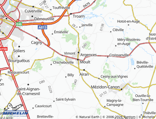 Carte MICHELIN Moult-Chicheboville - ViaMichelin