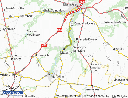Mapa MICHELIN Saclas - ViaMichelin