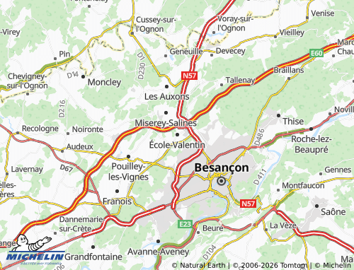 Carte MICHELIN École-Valentin - ViaMichelin