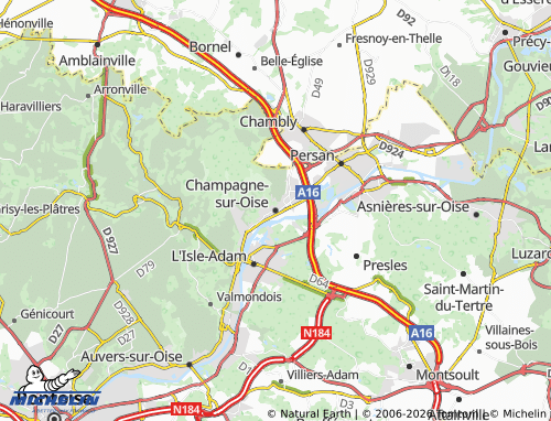 MICHELIN Champagne-sur-Oise map - ViaMichelin