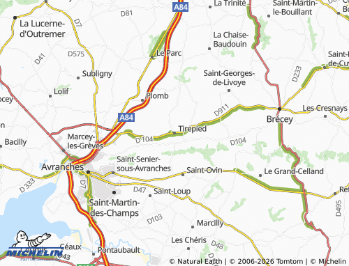 Carte MICHELIN Tirepied-sur-Sée - ViaMichelin