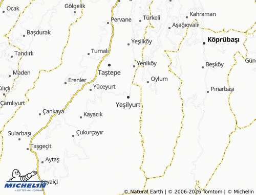 MICHELIN Yeşilyurt map - ViaMichelin