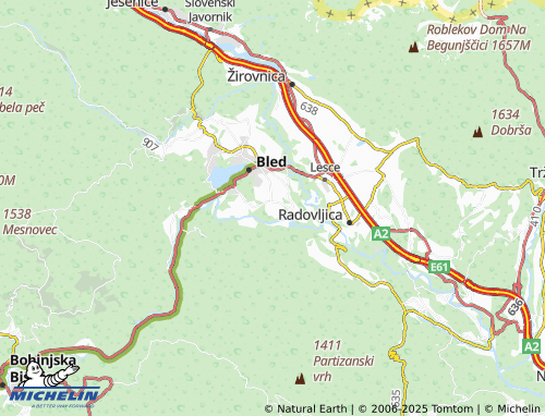 MICHELIN Ribno map - ViaMichelin