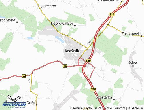 MICHELIN Kraśnik map - ViaMichelin