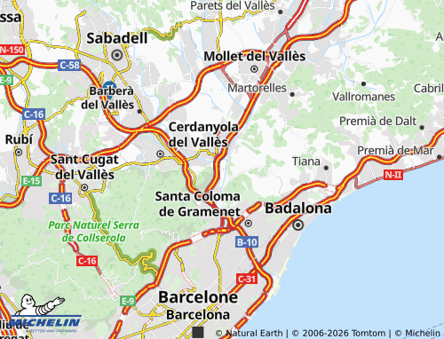 Carte MICHELIN Montcada i Reixac - ViaMichelin