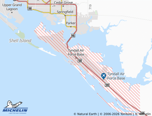 Carte MICHELIN Tyndall Air Force Base - ViaMichelin