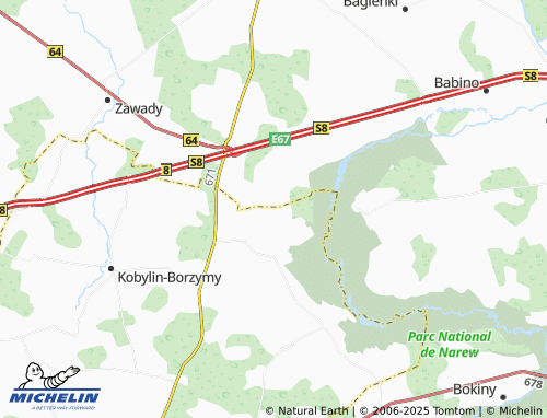 Mappa MICHELIN Kurowo-Kolonia - ViaMichelin