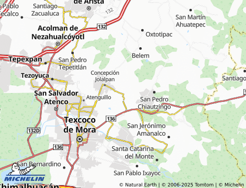 Kaart MICHELIN Tepetlaoxtoc de Hidalgo - ViaMichelin