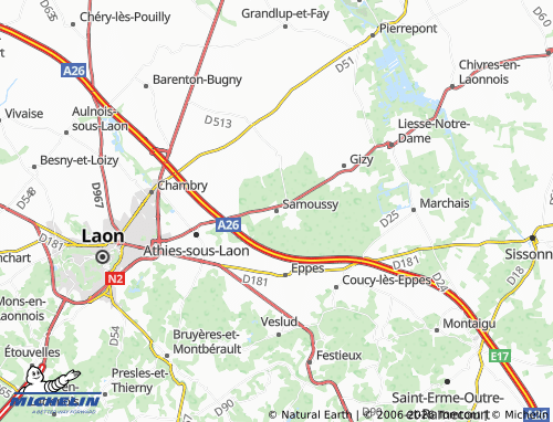 Mappa MICHELIN Samoussy - ViaMichelin