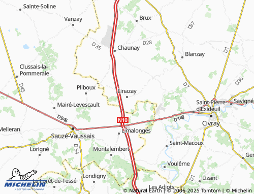 Carte MICHELIN Linazay - ViaMichelin