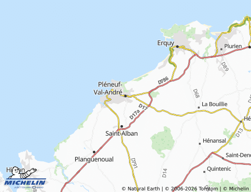 MICHELIN Pléneuf-Val-André map - ViaMichelin