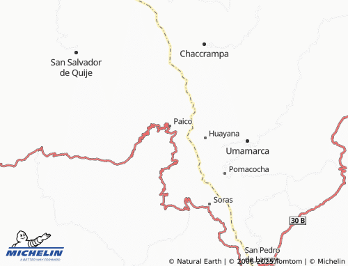 MICHELIN Santiago de Paucaray map - ViaMichelin
